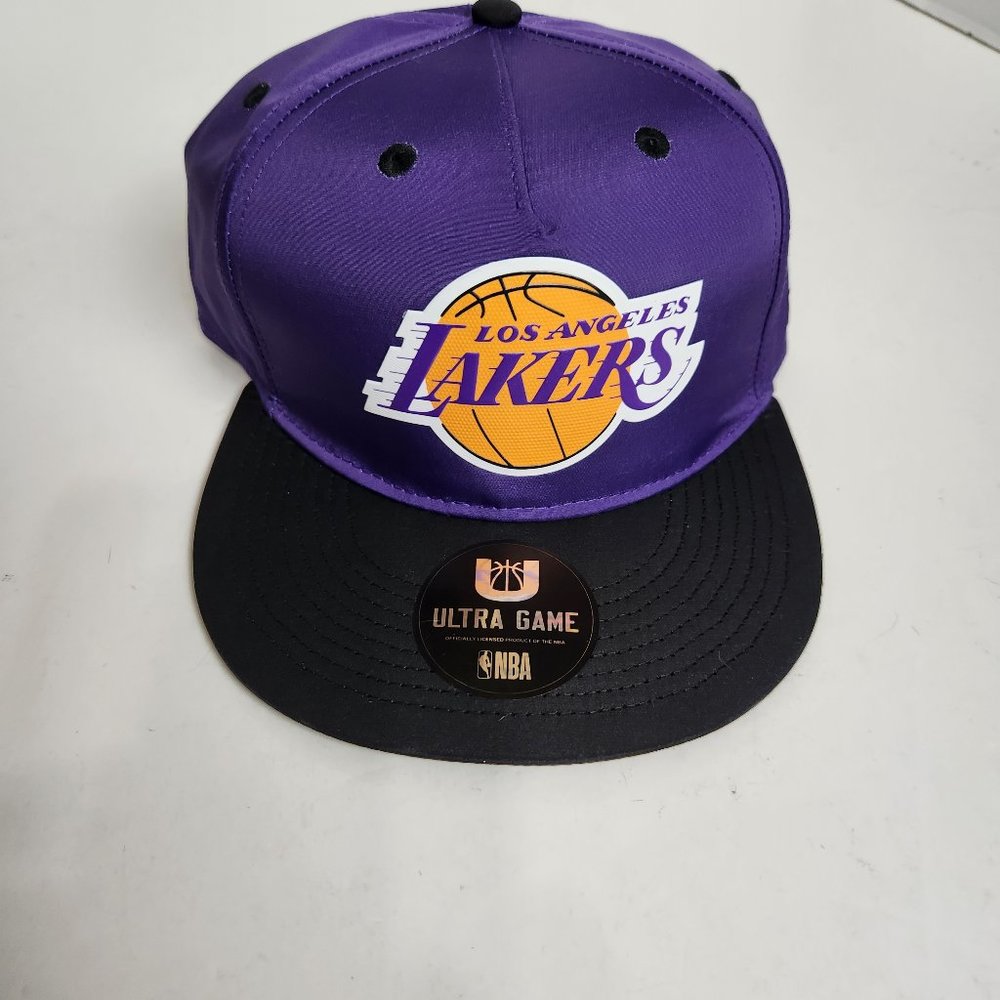 NWT NBA LA Los Angeles Lakers Purple Black Ultra Game Men’s Snap Back Hat Cap